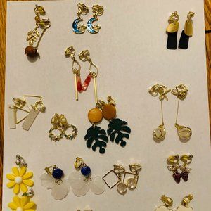 15 pairs of clip on earrings